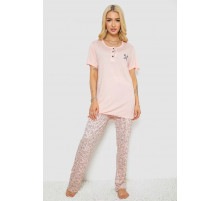 Пижама женская с принтом, цвет персиковый, 243R7001.
