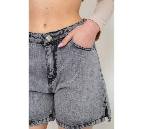 Шорти джинсові жіночі, колір сірий, 244R00501