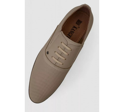 Туфли мужские с перфорацией, цвет темно-бежевый, 243RC1595.