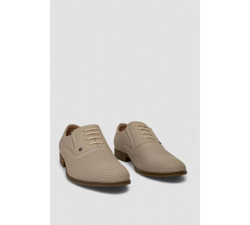 Туфли мужские с перфорацией, цвет темно-бежевый, 243RC1595.