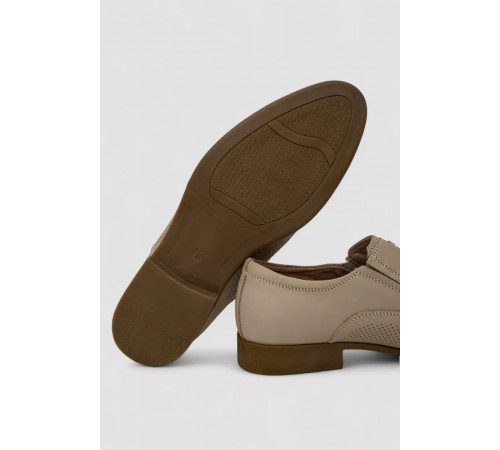 Туфли мужские с перфорацией, цвет темно-бежевый, 243RC1595.