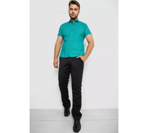 Рубашка мужская с принтом, цвет зеленый, 214RK104