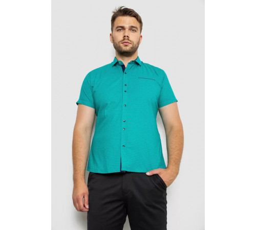 Рубашка мужская с принтом, цвет зеленый, 214RK104