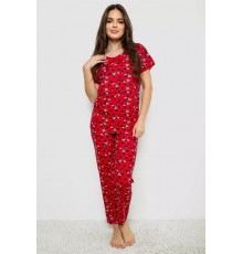 Женская пижама с принтом, цвет красный, 243R40007.