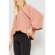 Блуза класична однотонна, колір пудровий, 102R332-3