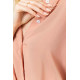 Блуза класична однотонна, колір пудровий, 102R332-3