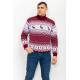 Светр-гольф чоловічий, колір бордово-білий, 161R712-1