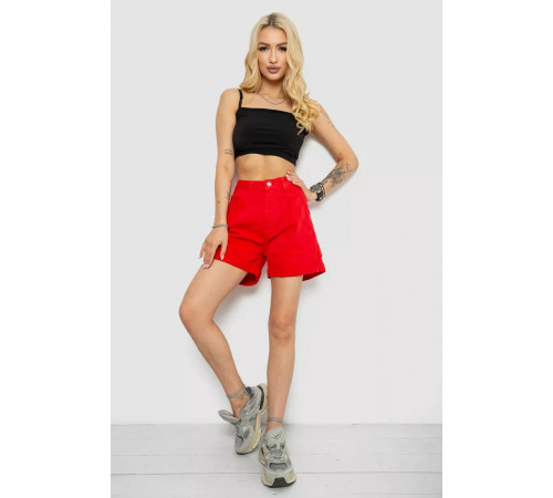 Шорти жіночі джинсові, колір червоний, 182R1664
