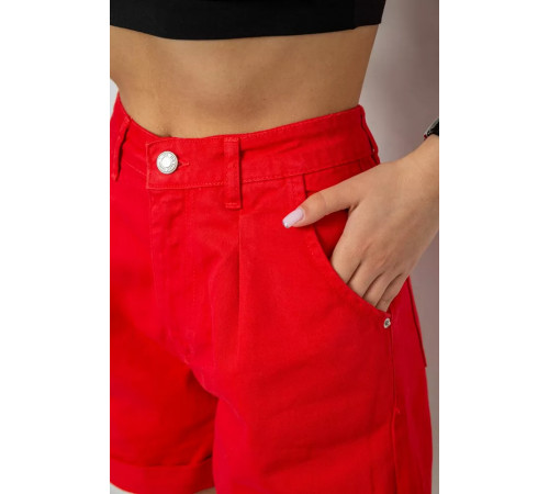 Шорти жіночі джинсові, колір червоний, 182R1664