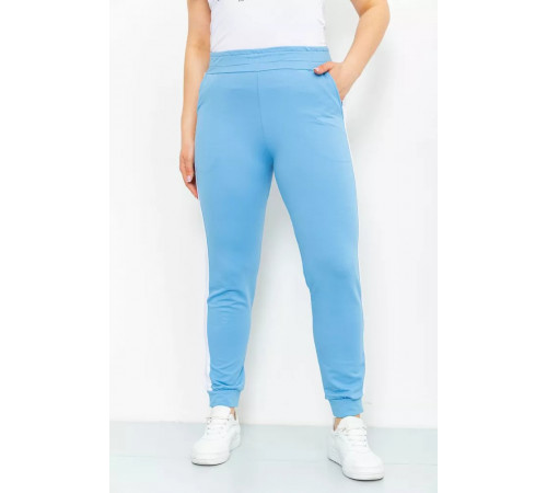 Спорт штани жіночі двонитка, колір блакитний, 219RB-3004