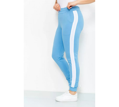 Спорт штани жіночі двонитка, колір блакитний, 219RB-3004