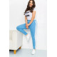 Спорт штани жіночі двонитка, колір блакитний, 219RB-3004