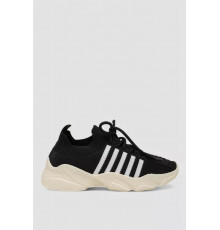 Кроссовки женские текстильные, цвет черно-белый, 244R261K