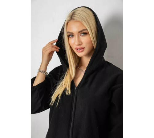 Женский халат на молнии, цвет черный, 238R322