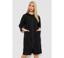 Женский халат на молнии, цвет черный, 238R322