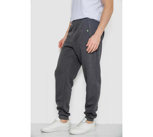 Спортивные мужские штаны на флисе, цвет темно-серый, 244R41307