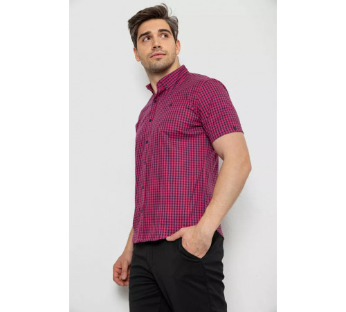 Сорочка чоловіча в клітинку, колір рожевий, 214R826