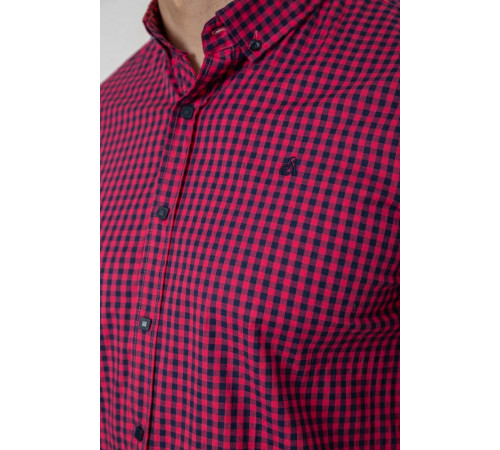 Сорочка чоловіча в клітинку, колір рожевий, 214R826
