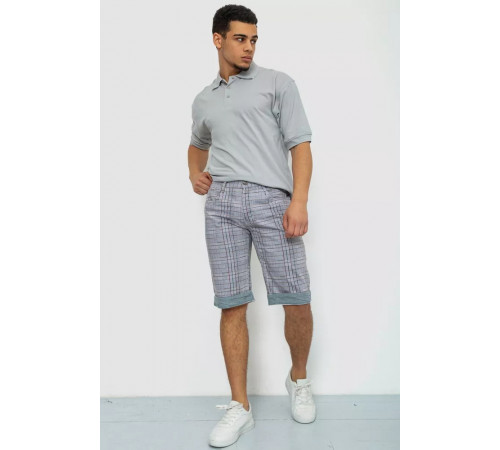 Шорти чоловічі в клітинку, колір сірий, 244R31-222