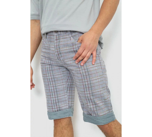 Шорти чоловічі в клітинку, колір сірий, 244R31-222