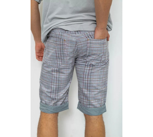 Шорти чоловічі в клітинку, колір сірий, 244R31-222