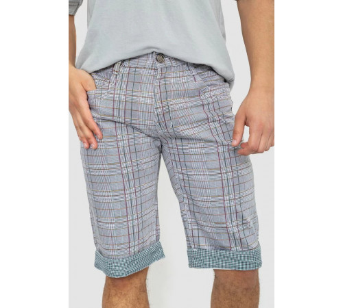 Шорти чоловічі в клітинку, колір сірий, 244R31-222