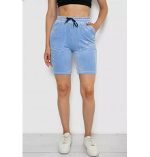 Шорти жіночі  велюрові, колір блакитний, 238R58169-2