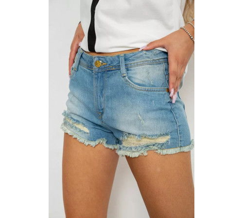 Шорты женские джинсовые, цвет голубой, 244R262