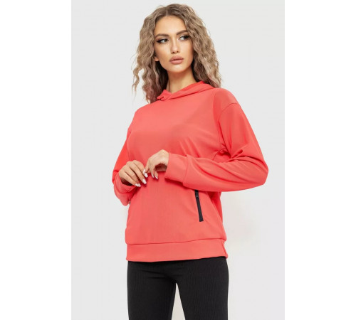 Худы женский с капюшоном, цвет коралловый, 182R8030.