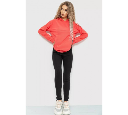 Худы женский с капюшоном, цвет коралловый, 182R8030.