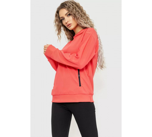 Худы женский с капюшоном, цвет коралловый, 182R8030.