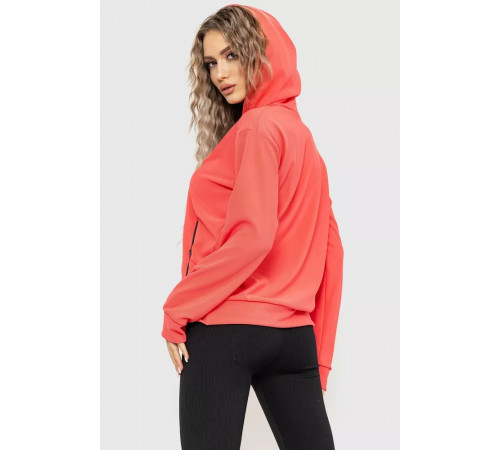 Худы женский с капюшоном, цвет коралловый, 182R8030.