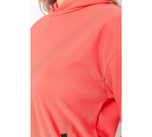 Худы женский с капюшоном, цвет коралловый, 182R8030.