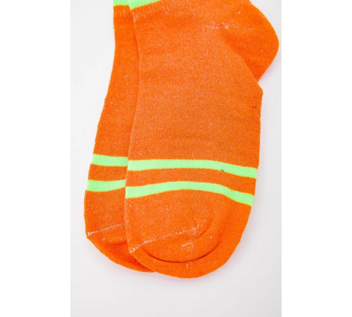 Жіночі короткі шкарпетки, помаранчевого кольору зі смужками, 167R221-1