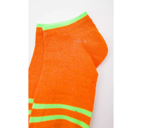 Жіночі короткі шкарпетки, помаранчевого кольору зі смужками, 167R221-1