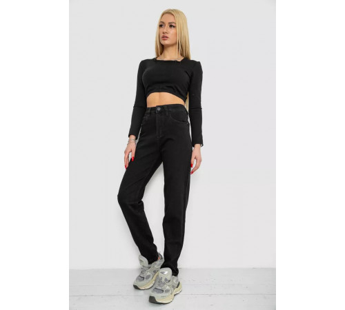 Джинси жіночі стрейч, колір чорний, 244R8562-1