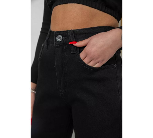 Джинси жіночі стрейч, колір чорний, 244R8562-1