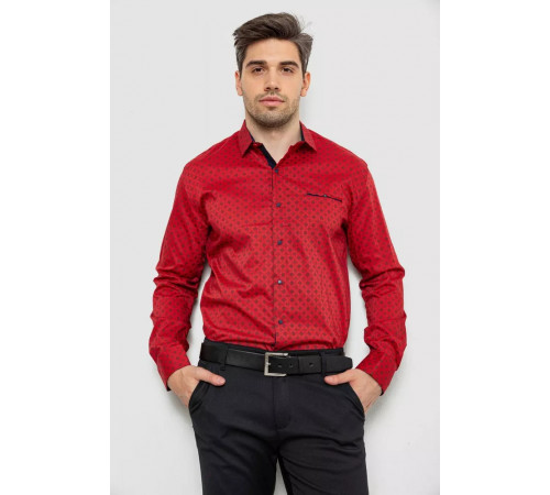 Рубашка мужская с принтом, цвет красный, 214R7166