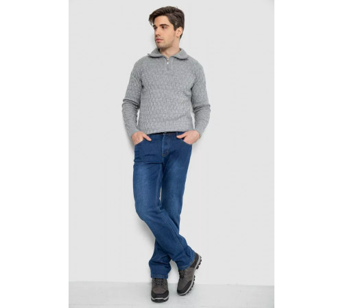 Джинсы мужские на флисе, цвет синий, 254R2409.