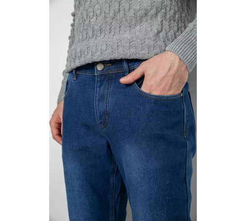 Джинсы мужские на флисе, цвет синий, 254R2409.