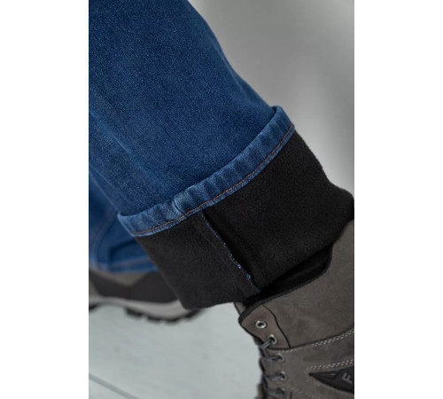 Джинсы мужские на флисе, цвет синий, 254R2409.