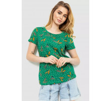 Женская футболка с принтом, цвет зеленый, 244R043
