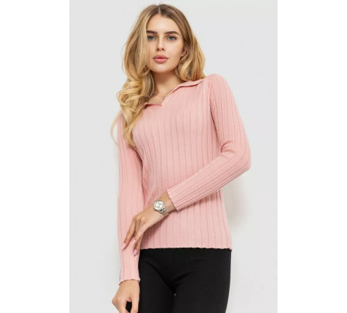 Кофта жіноча однотонна, колір світло-рожевий, 204R018