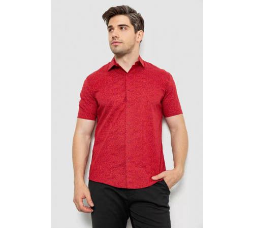 Сорочка чоловіча з принтом, колір бордовий, 214R7339