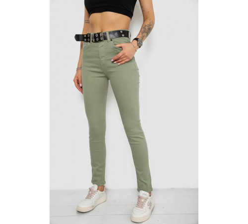 Джинсы женские Skinny Американки, цвет оливковый, 182R00252.
