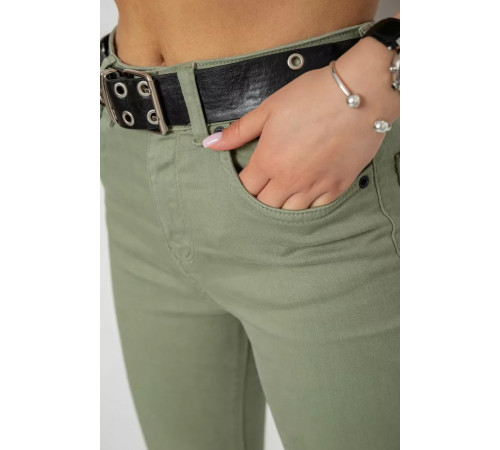 Джинсы женские Skinny Американки, цвет оливковый, 182R00252.