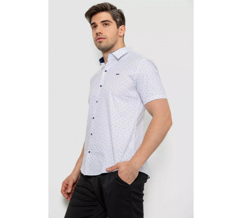 Сорочка чоловіча з принтом, колір білий, 214R7340