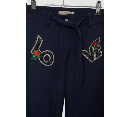 Штани для дівчаток вільного крою, колір синій, 247R3821