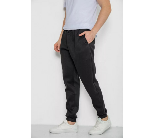 Спортивные брюки мужские на флисе, цвет черный, 244ROP09