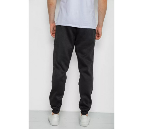 Спортивные брюки мужские на флисе, цвет черный, 244ROP09